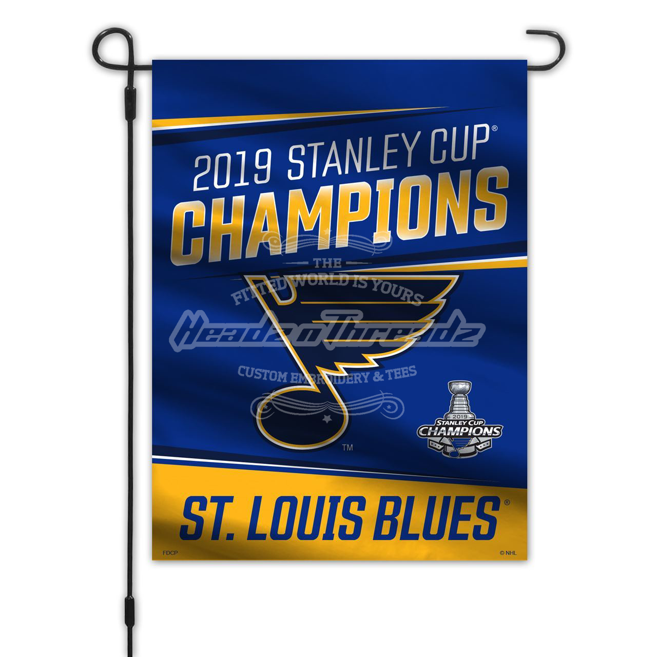 St. Louis Blues Freemont Die 2019 Stanley Cup Final Champions Series Garden Flag. Headz n ...