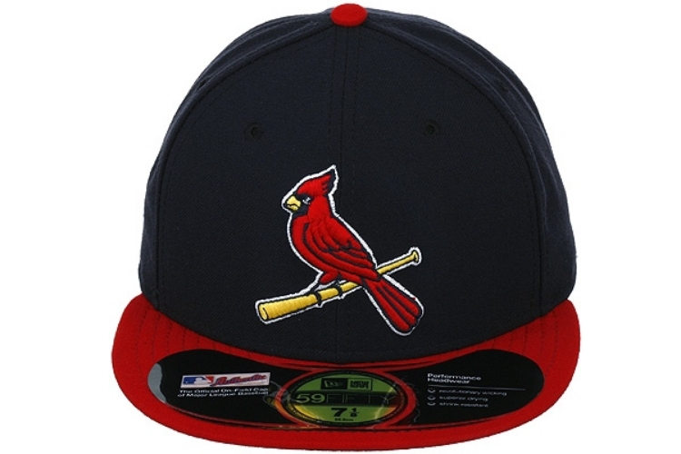 St. Louis Cardinals New Era Men's Alternate 2 Authentic Collection On-Field 59FIFTY Performance Fitted Hat - Navy front view