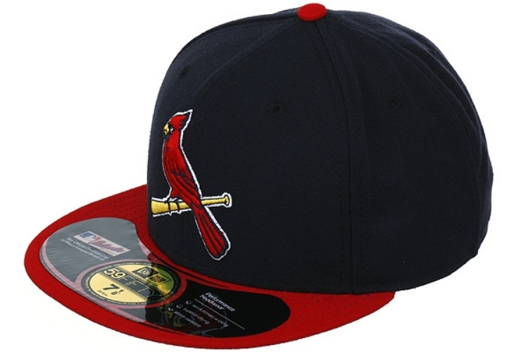 St. Louis Cardinals New Era Men's Alternate 2 Authentic Collection On-Field 59FIFTY Performance Fitted Hat - Navy side view