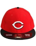 Picture of Cincinnati Reds New Era Road Authentic Collection On-Field 59FIFTY Fitted Hat - Red/Black