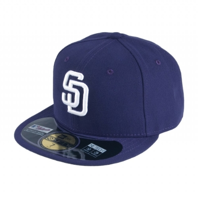 San Diego Padres New Era AC On-Field 59FIFTY Home Performance Fitted Hat - Navy front view