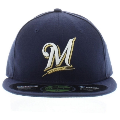 Milwaukee Brewers New Era Game Authentic Collection On Field 59FIFTY Performance Fitted Hat front view