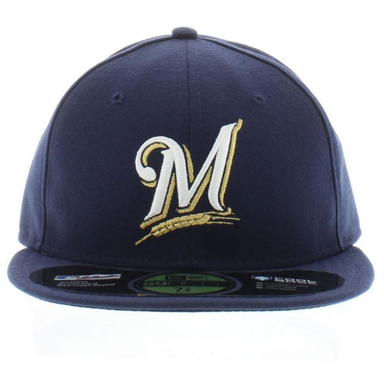 Milwaukee Brewers New Era Game Authentic Collection On Field 59FIFTY Performance Fitted Hat front view