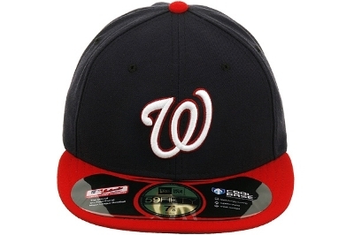 Washington Nationals New Era Alternate Authentic Collection On-Field 59FIFTY Fitted Hat - Navy/Red front view