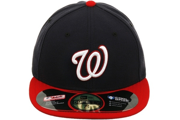 Washington Nationals New Era Alternate Authentic Collection On-Field 59FIFTY Fitted Hat - Navy/Red front view