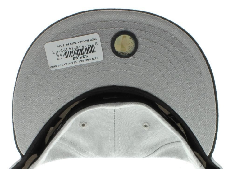 Miami Heat New Era Classic 5950 Hat back view