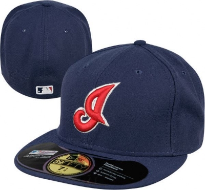 Cleveland Indians Authentic Performance Alternate Cooperstown 59Fifty New Era Cap front view