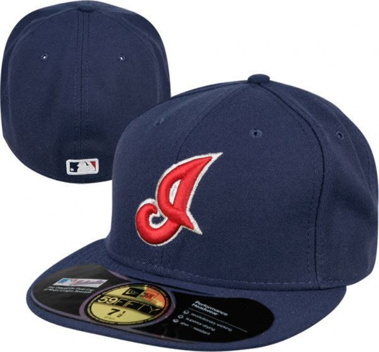 Cleveland Indians Authentic Performance Alternate Cooperstown 59Fifty New Era Cap front view