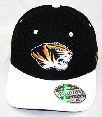 Missouri Tigers Pursuit 2 Tone Athletic Mesh Hat by Zephyr front view