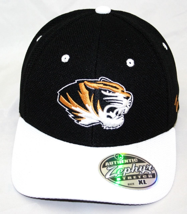 Missouri Tigers Pursuit 2 Tone Athletic Mesh Hat by Zephyr front view