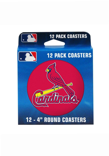 Picture of St Louis Cardinals 12 Pack Red Round 4` Coaster