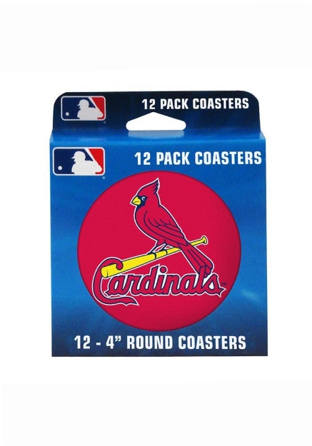 Picture of St Louis Cardinals 12 Pack Red Round 4` Coaster