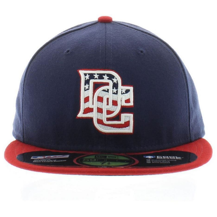 Washington Nationals New Era Alternate Cooperstown Authentic Collection On-Field 59FIFTY Fitted Hat - Red/Navy front view