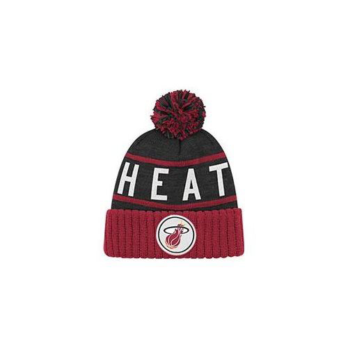 Picture of Miami Heat Mitchell and Ness NBA High 5 Cuffed Premium Pom Knit Hat 
