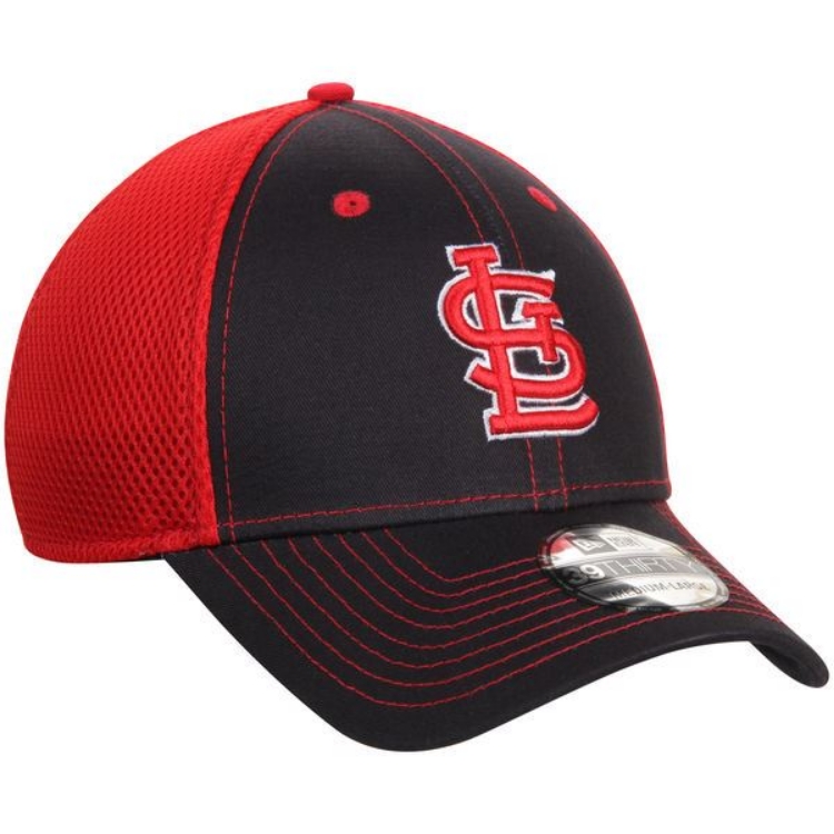 Men's St. Louis Cardinals New Era Navy/Red Team Front Neo 39THRITY Flex Hat back view