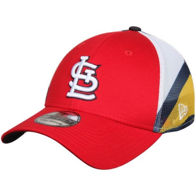 Picture of Men's St. Louis Cardinals New Era Red Logo Wrapped 39THIRTY Flex Hat