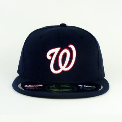 Washington Nationals New Era Road Authentic Collection On-Field 59FIFTY Fitted Hat - Navy front view