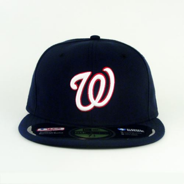 Washington Nationals New Era Road Authentic Collection On-Field 59FIFTY Fitted Hat - Navy front view