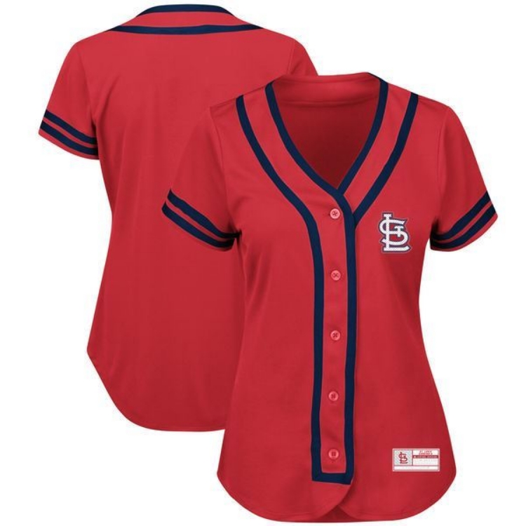 Women's St. Louis Cardinals Majestic Red/Navy Absolute Victory Fashion Team Jersey front view