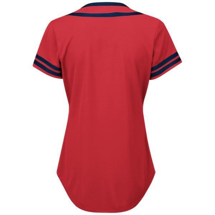 Women's St. Louis Cardinals Majestic Red/Navy Absolute Victory Fashion Team Jersey back view