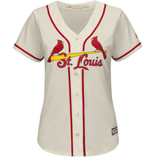 Picture of Women's St. Louis Cardinals Majestic Cream Alternate Cool Base Jersey