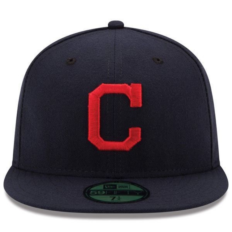 Cleveland Indians New Era Road Authentic Collection On Field 59FIFTY Fitted Hat - Navy back view