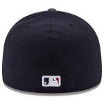 Picture of Cleveland Indians New Era Road Authentic Collection On Field 59FIFTY Fitted Hat - Navy