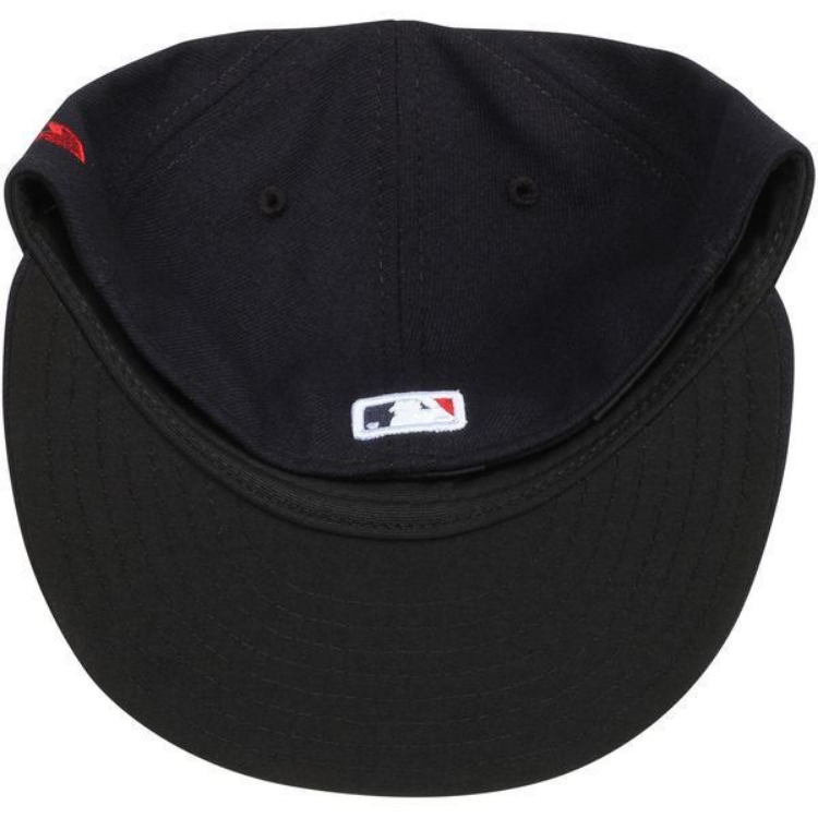 Cleveland Indians New Era Road Authentic Collection On Field 59FIFTY Fitted Hat - Navy image 6