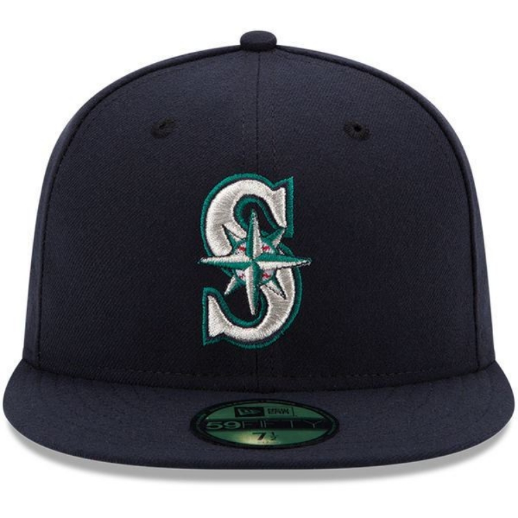 Seattle Mariners New Era Authentic Collection On Field 59FIFTY Fitted Hat - Navy front view