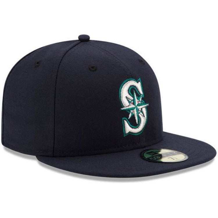 Seattle Mariners New Era Authentic Collection On Field 59FIFTY Fitted Hat - Navy side view