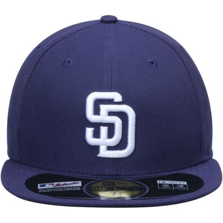 San Diego Padres New Era AC On-Field 59FIFTY Home Performance Fitted Hat - Navy back view