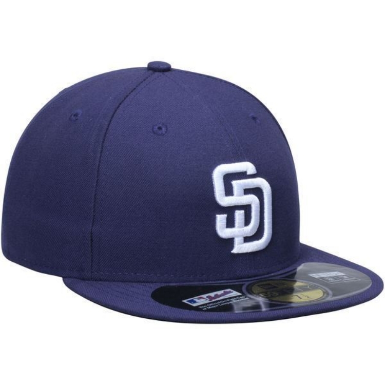 San Diego Padres New Era AC On-Field 59FIFTY Home Performance Fitted Hat - Navy detail view