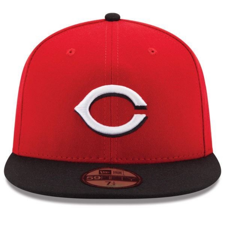 Cincinnati Reds New Era Road Authentic Collection On-Field 59FIFTY Fitted Hat - Red/Black back view