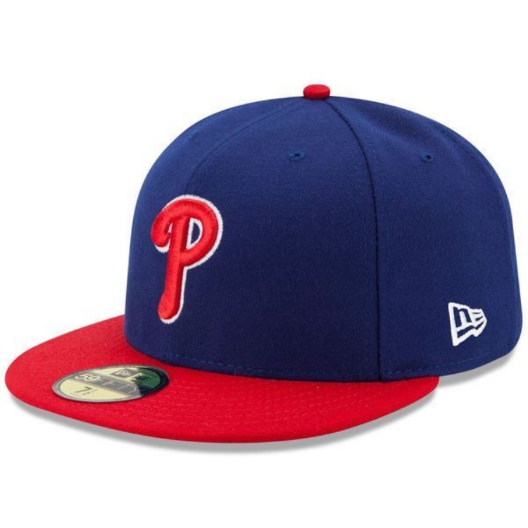 Philadelphia Phillies New Era Authentic Collection Alternate On-Field 59FIFTY Fitted Hat - Royal/Red front view
