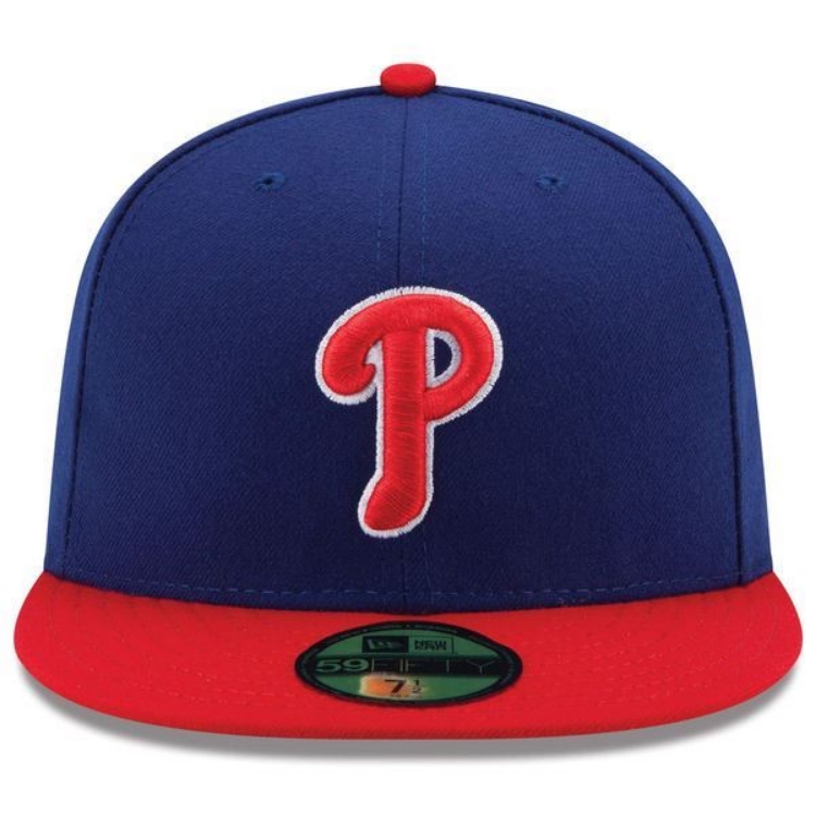 Philadelphia Phillies New Era Authentic Collection Alternate On-Field 59FIFTY Fitted Hat - Royal/Red side view