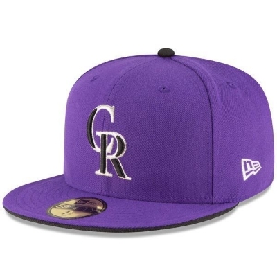 Colorado Rockies New Era Alternate 2 Authentic Collection On-Field 59FIFTY Fitted Hat - Purple front view