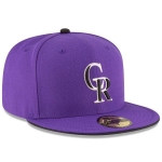 Picture of Colorado Rockies New Era Alternate 2 Authentic Collection On-Field 59FIFTY Fitted Hat - Purple