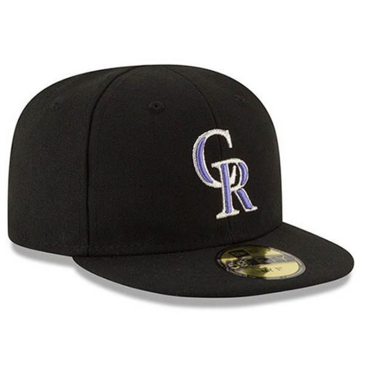 Colorado Rockies New Era Authentic Collection On-Field  59FIFTY Fitted Hat - Black back view