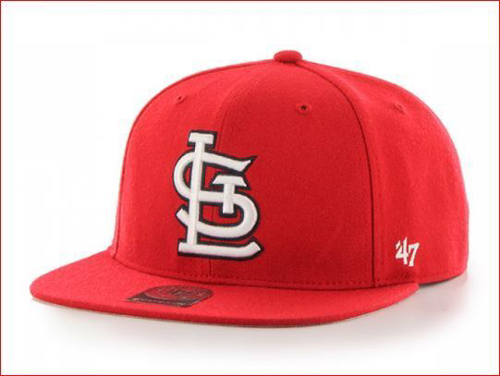 Picture of St Louis Cardinals '47 Brand No Shot Captain Wool Snapback Adjustable Red Hat