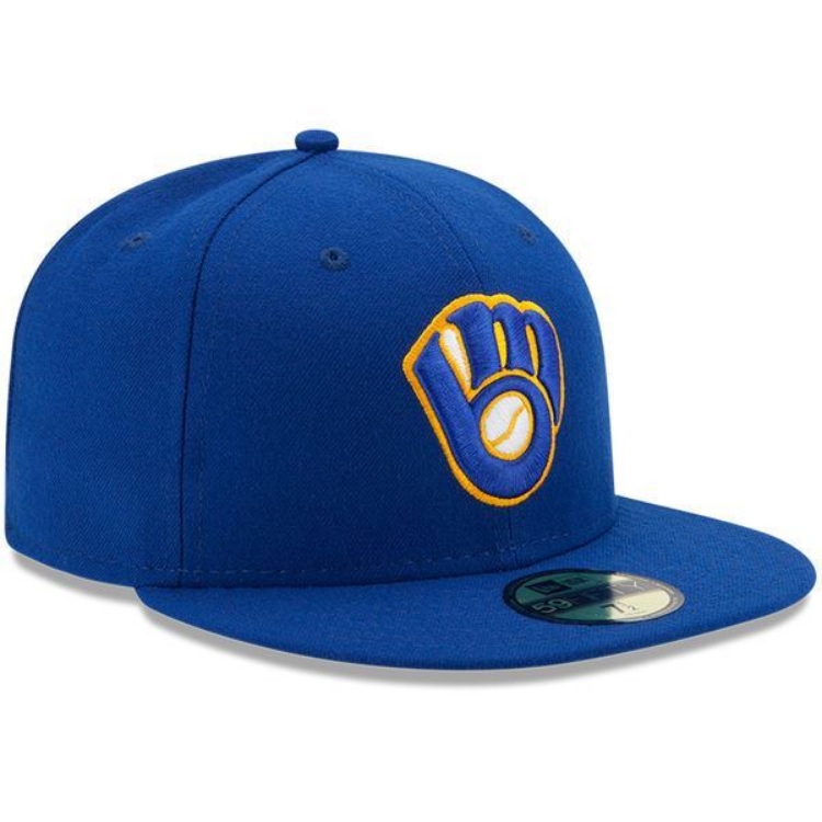 Milwaukee Brewers New Era Authentic Collection On-Field Alternate 59FIFTY Fitted Hat - Royal side view