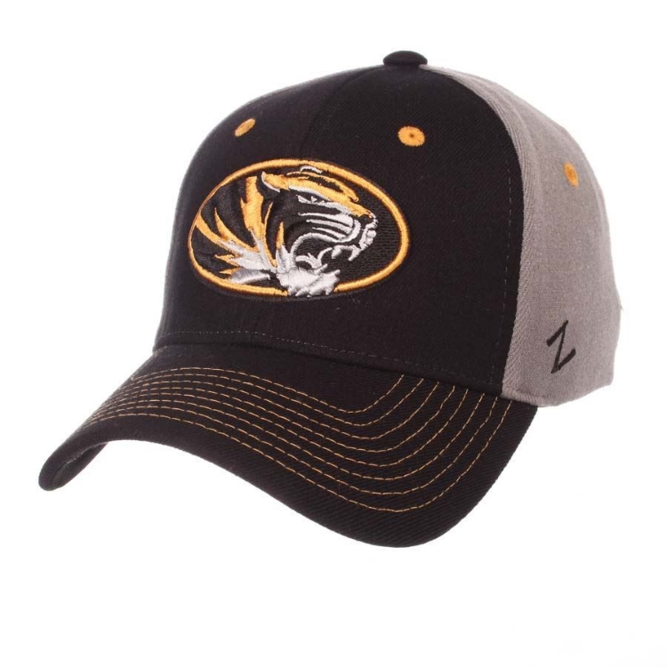 University of Missouri Tigers Zephyr Duo Stretch Fit Cap front view