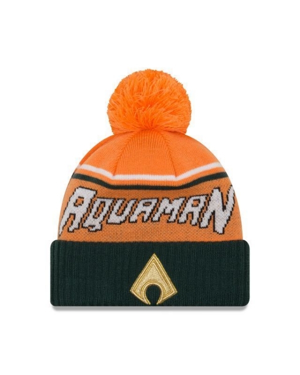 Aquaman Justice League DC Comics New Era Winter Knit Pom Jumbo Cheer Beanie front view