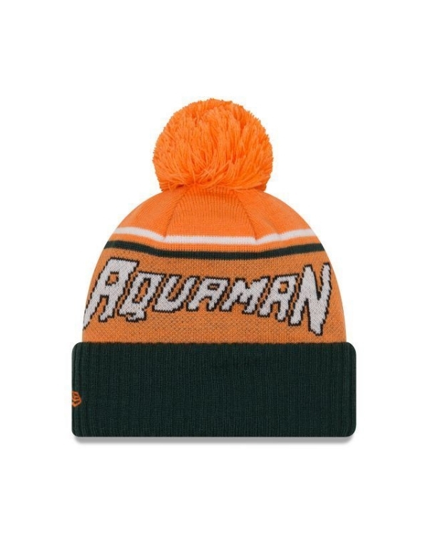 Aquaman Justice League DC Comics New Era Winter Knit Pom Jumbo Cheer Beanie side view