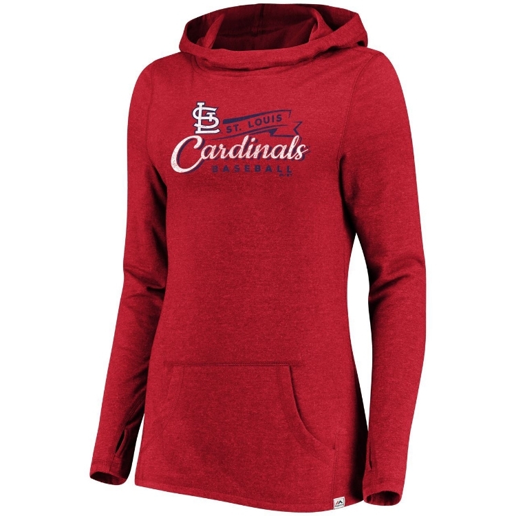Women's Majestic St. Louis Cardinals Winning Side Pullover Hood front view