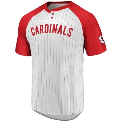 St. Louis Cardinals Majestic Girls Women's Everythings in Order Notch Neck T-Shirt Red/white front view