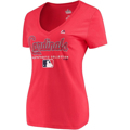 Picture of Women's St. Louis Cardinals Majestic Red Authentic Team Drive T-Shirt