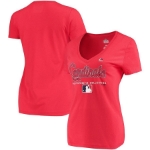 Picture of Women's St. Louis Cardinals Majestic Red Authentic Team Drive T-Shirt