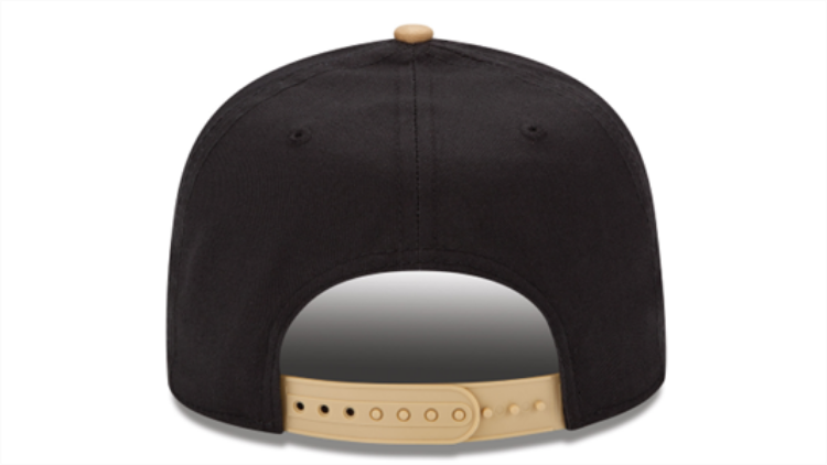 Youth New Orleans Saints New Era Black/Gold Baycik 9FIFTY Snapback Adjustable Hat side view