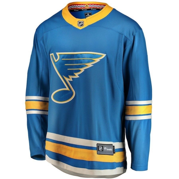 St. Louis Blues Fanatics Branded Alternate Breakaway Jersey – Blue side view