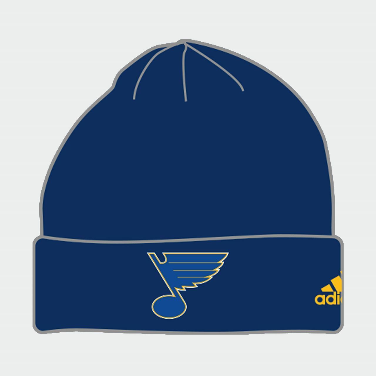 Men&#39;s St. Louis Blues adidas Blue Basic Cuffed Knit Hat - Navy. Headz n Threadz Sports Apparel ...